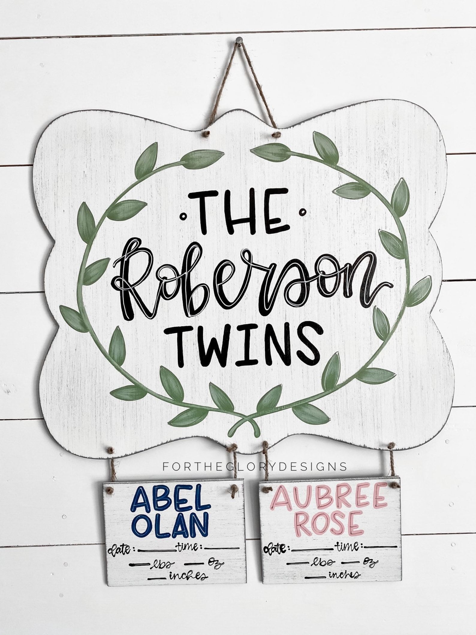 Hospital Door Hanger for Twins // Twins Nursery Name Sign // Etsy