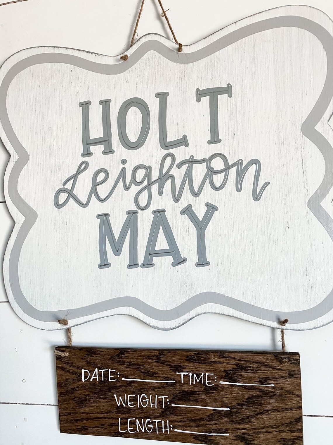 Rustic Hospital Door Hanger for Boys // Gray Beige Greige Etsy