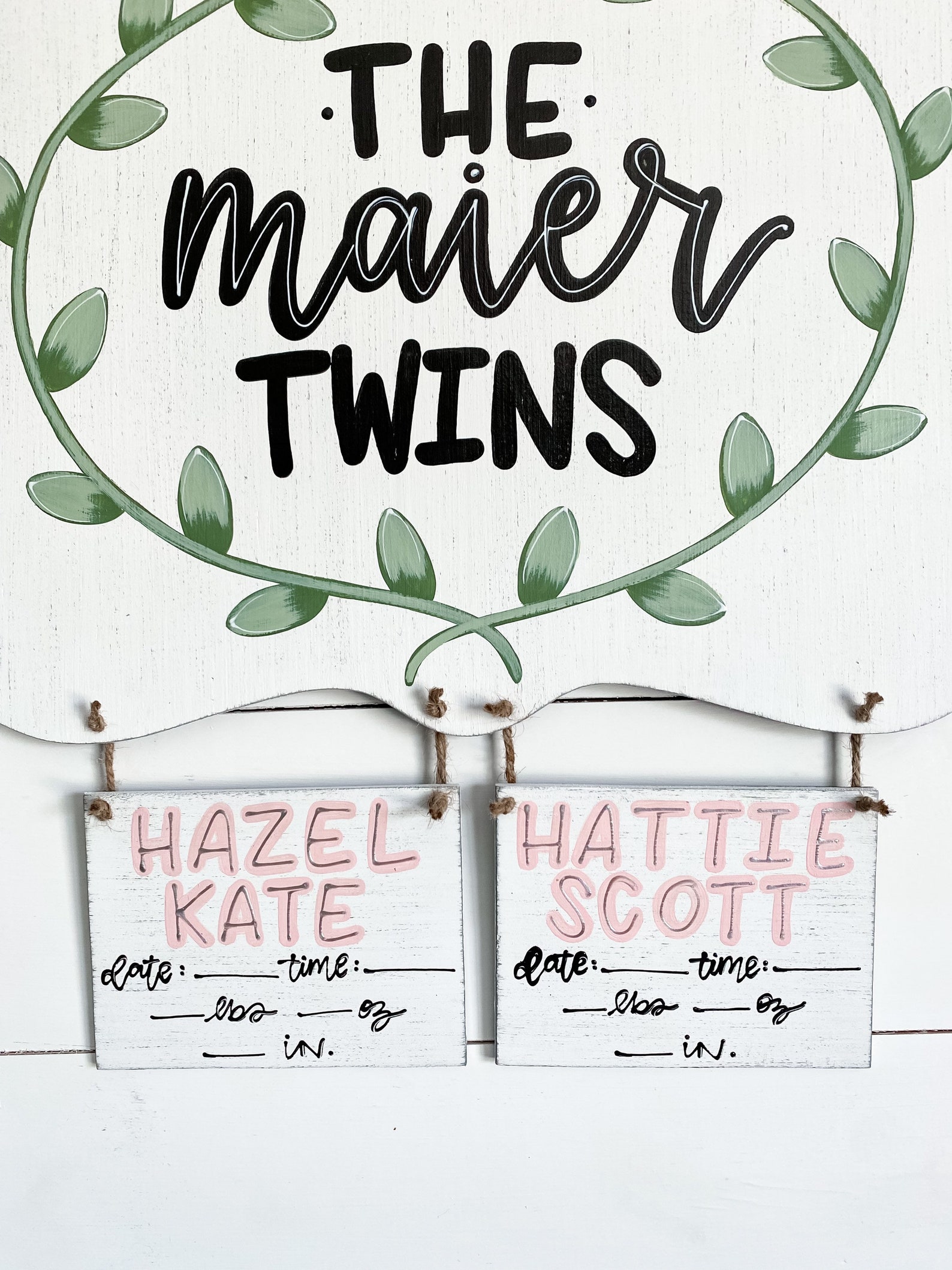 Hospital Door Hanger for Twins // Twins Nursery Name Sign // Etsy