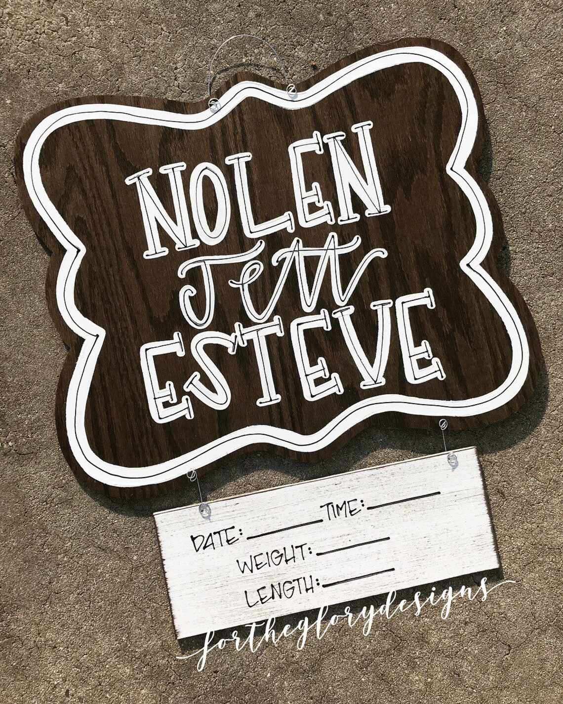 Rustic Hospital Door Hanger for Boys // Dark Stained White Etsy