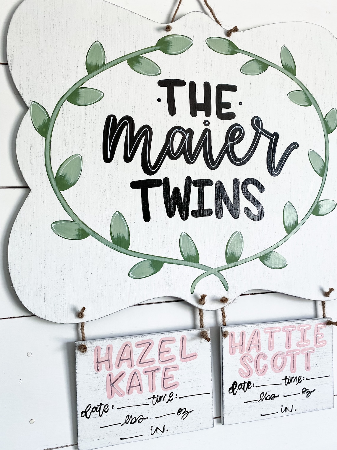 Hospital Door Hanger for Twins // Twins Nursery Name Sign // Etsy