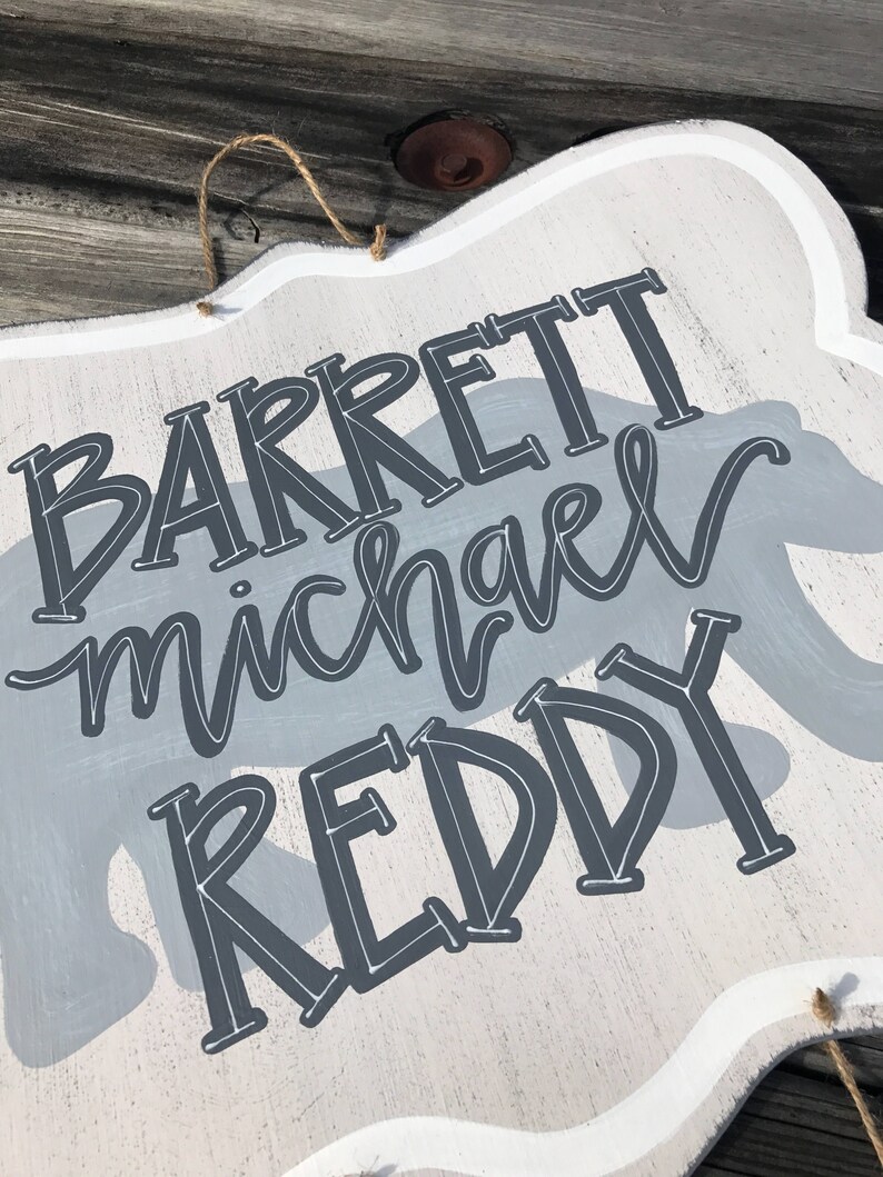 Rustic bear // hospital door hanger for boys gray brown // Etsy