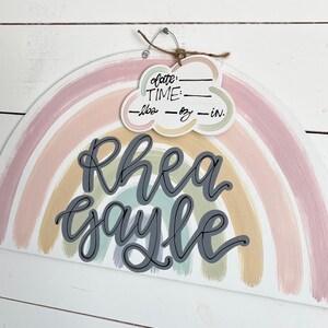 Rainbow Door Hanger // Hospital Door Hanger // Rainbow + Cloud Baby ...