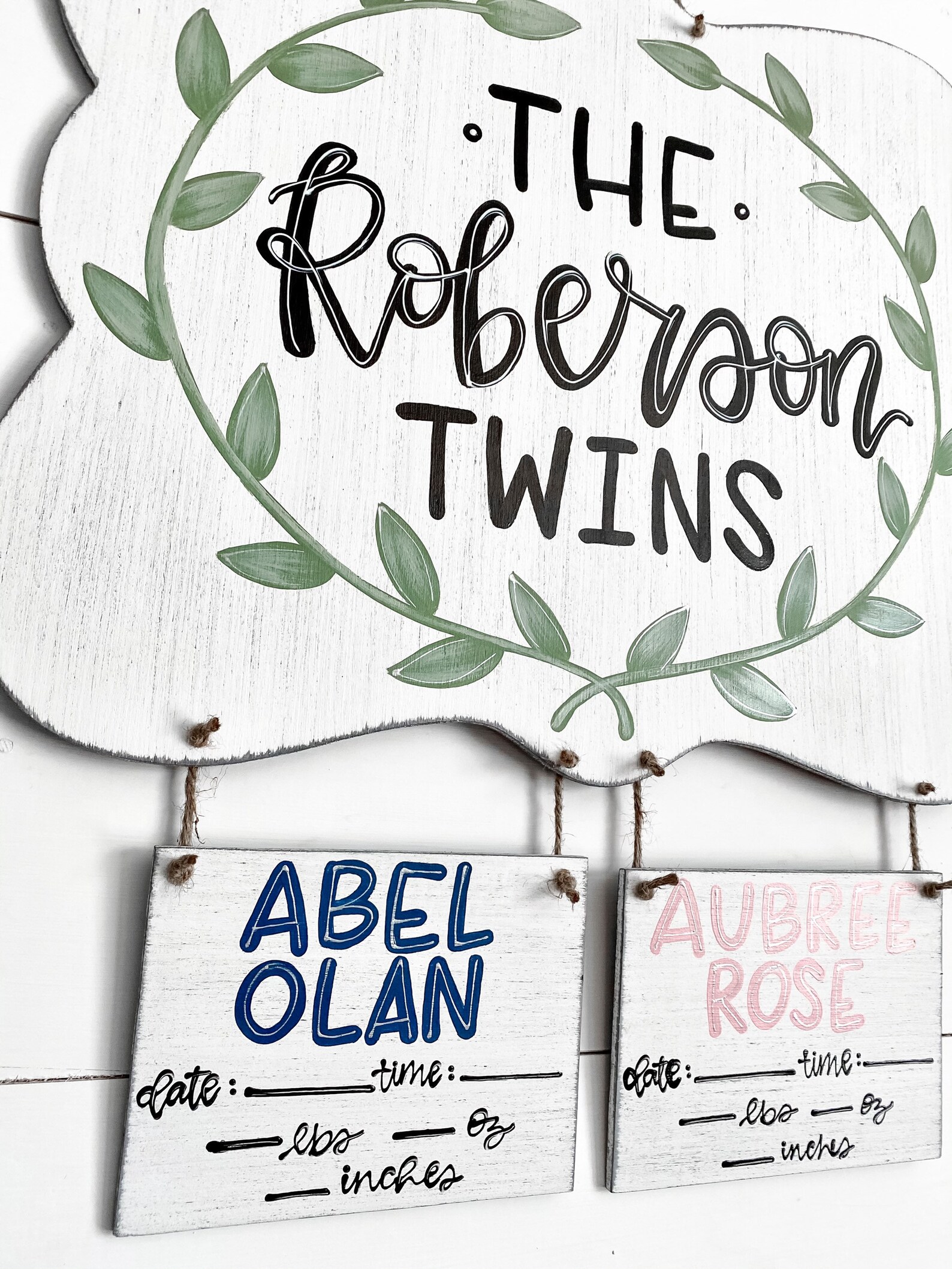 Hospital Door Hanger for Twins // Twins Nursery Name Sign // Etsy