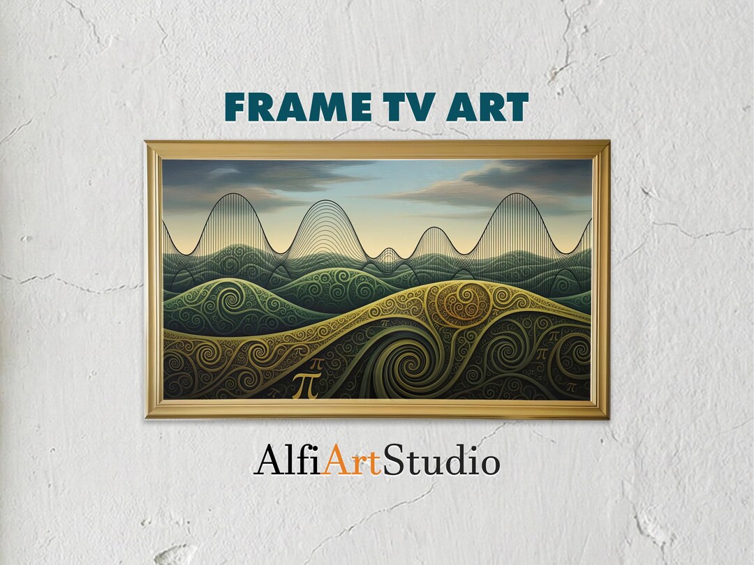 Samsung Frame TV Art: Golden Pi Day Wave Landscape, Abstract Math ...
