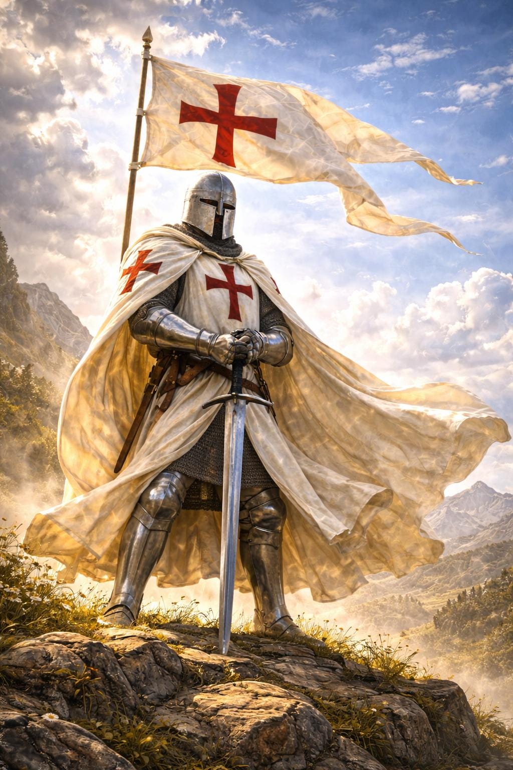 Templar Knight Art Print Set 5, Medieval Crusader Decor (digital ...