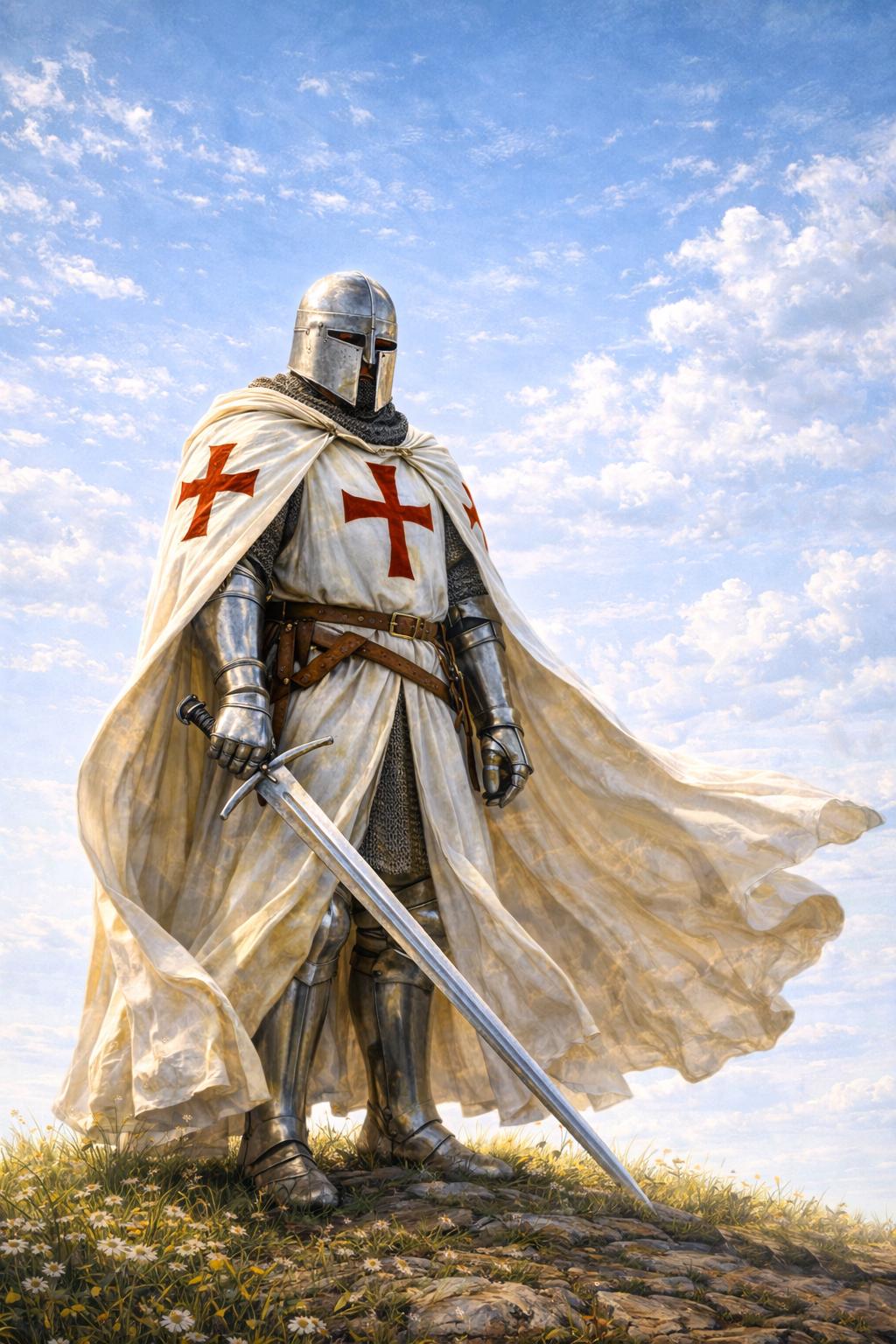 Templar Knight Art Print Set 5, Medieval Crusader Decor (digital ...