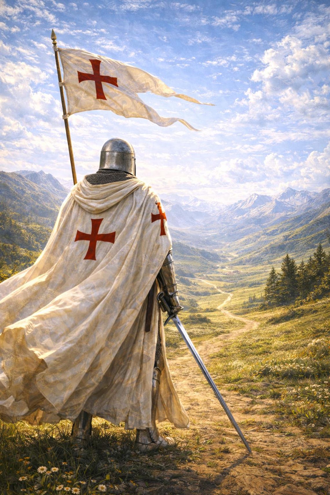 Templar Knight Art Print Set 5, Medieval Crusader Decor (digital ...