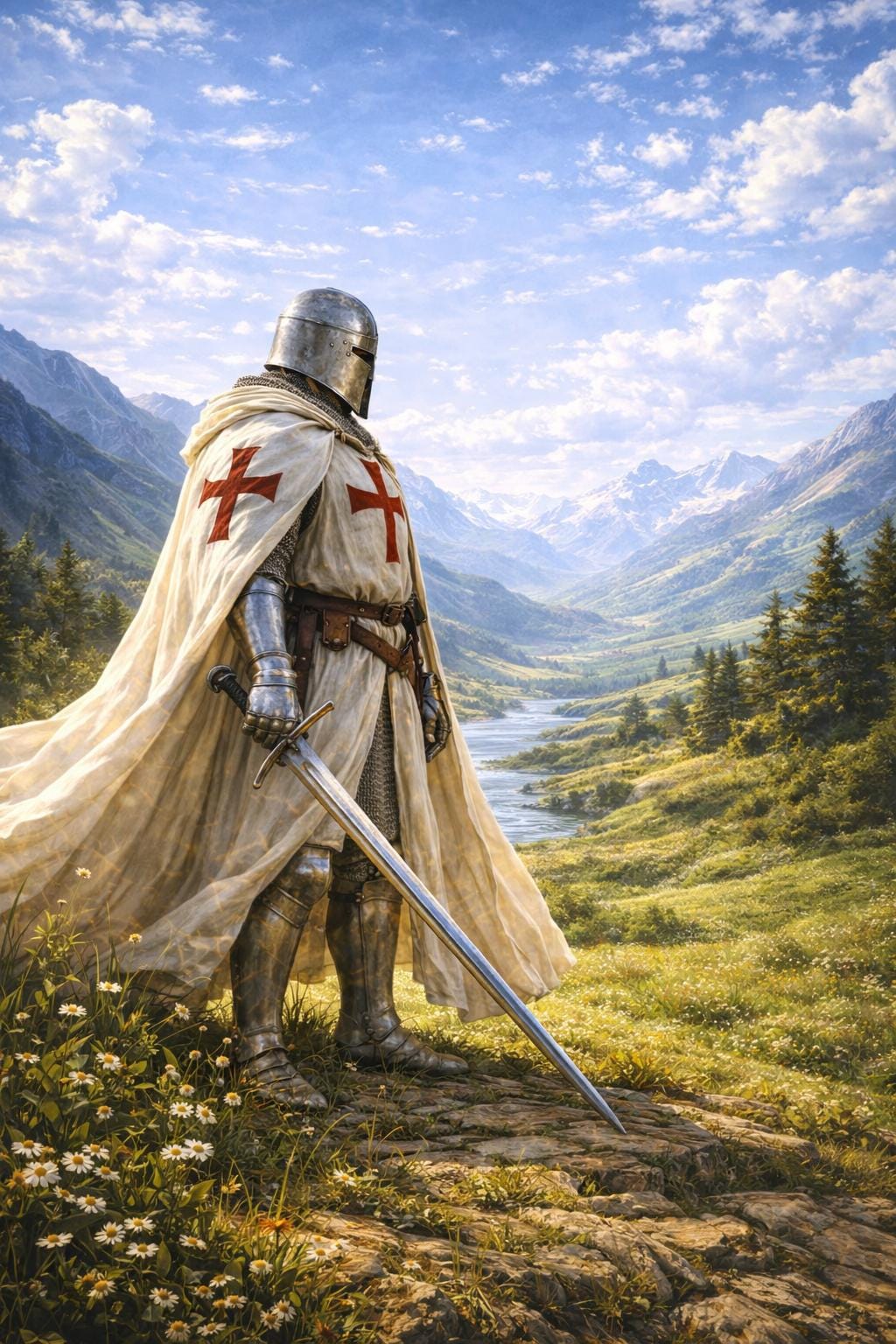 Templar Knight Art Print Set 5, Medieval Crusader Decor (digital ...