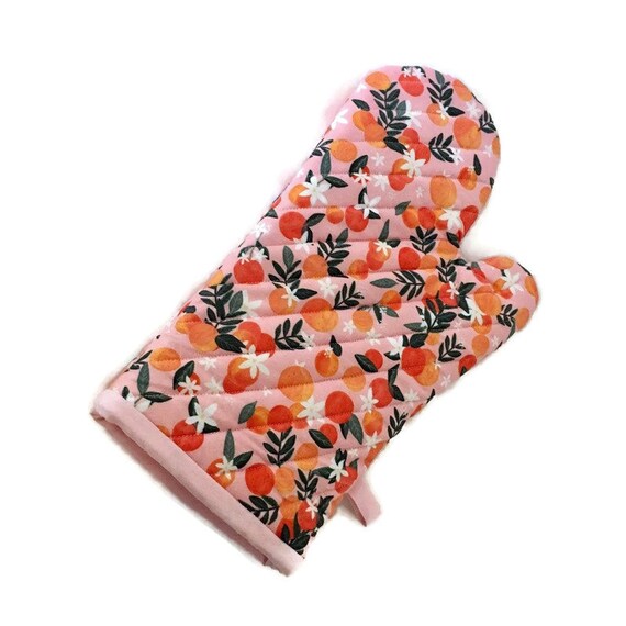 Oven Mitt Oranges on Pink Oven Glove Gift for Mom -  Israel