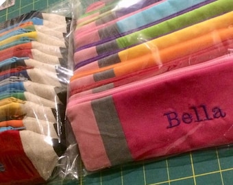 PERSONALIZED Pencil-Shaped Pencil Pouch, Back to School, Gift for Child or Teacher, Stocking Stuffer