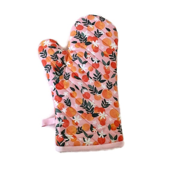 Oven Mitt Oranges on Pink Oven Glove Gift for Mom -  Israel