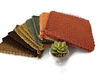Large, Thick Desert-Inspired Potholders - Handwoven Cotton Hot Pads