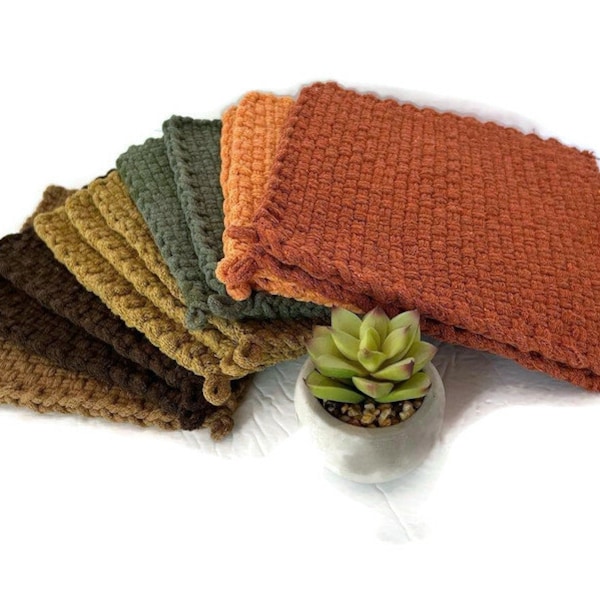 Large, Thick Desert-Inspired Potholders - Handwoven Cotton Hot Pads