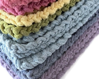 Large Pastel Potholder, Thick Handmade Woven Potholder, Choose Your Color
