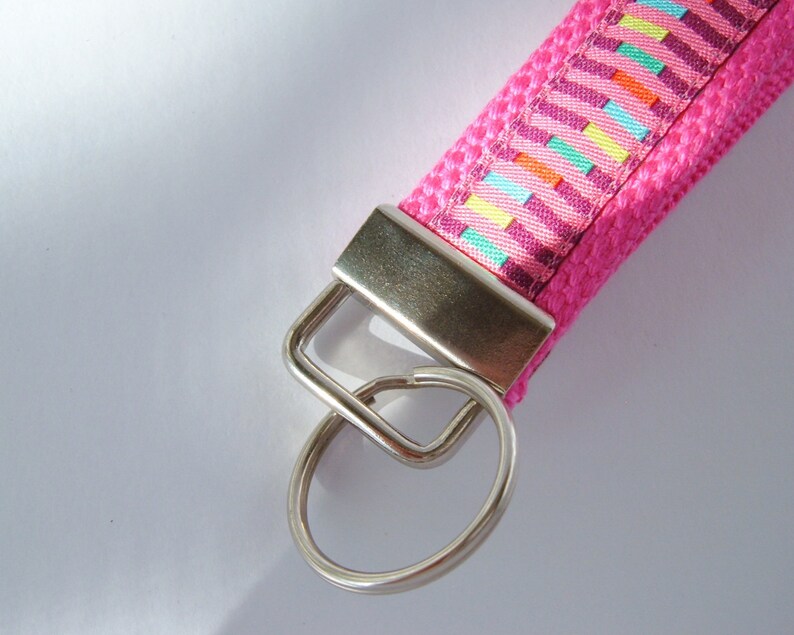 Pink Key Fob, Gift for Teen, Gift Under 10 image 3