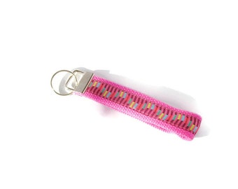 Pink Key Fob, Gift for Teen, Gift Under 10