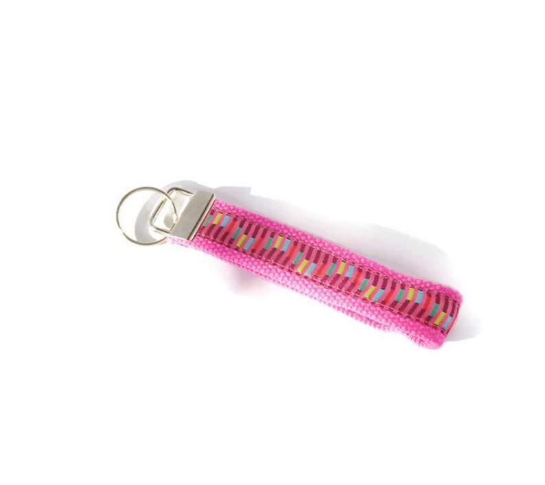 Pink Key Fob, Gift for Teen, Gift Under 10 image 1