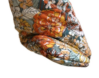 Orange Floral Oven Mitt, Gift for Mom