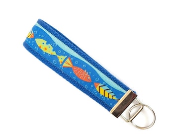 Fish Keychain, Pool Key Fob, Gift for Swim Coach, Gift Under 10