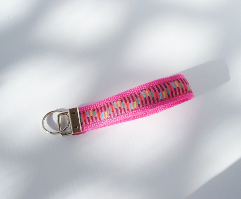 Pink Key Fob, Gift for Teen, Gift Under 10 image 2