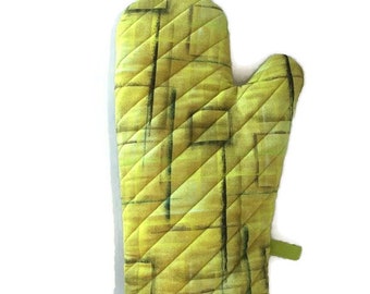 Oven Mitt, Lime Green Oven Glove, Scandi Oven Mitt