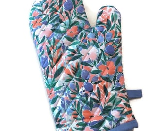 Floral Oven Mitt, Gift for Grandma. Gift Under 30