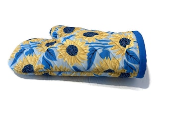 Sunflower Oven Mitt, Farmhouse Kitchen Mitt