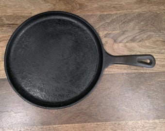 Lodge Vintage oude stijl gietijzeren platte grillpan 9OG 10,5"VS buiten