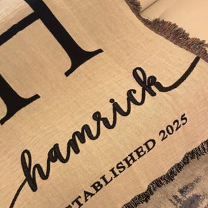 Personalized Family Name Blanket – Woven Heirloom Gift