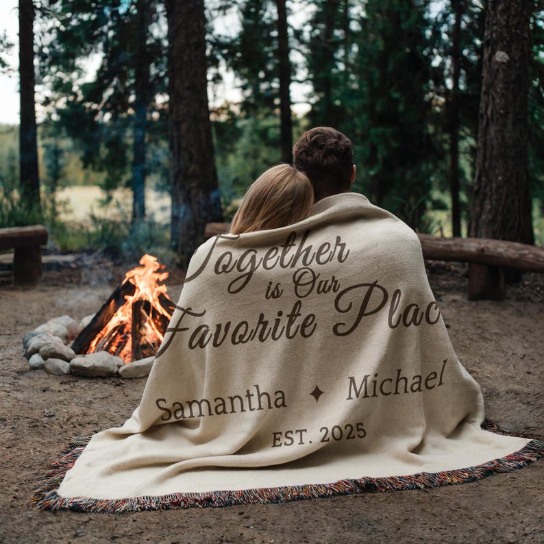 Custom couple name blanket perfect for weddings, anniversaries and home gifts