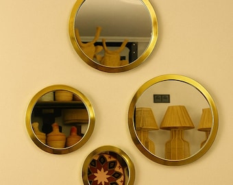 Handmade Brass Round Mirrors – Elegant Wall Decor Set