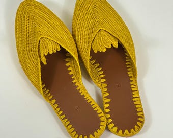 Handgemaakte Marokkaanse raffia pantoffels en sandalen voor dames – schoenen van stro