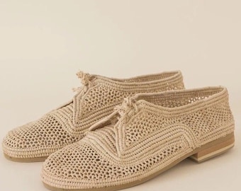 Handmade Moroccan Raffia Sandals : Lace Up Boho Summer Shoes, Artisan Beach Shoes from Essaouira