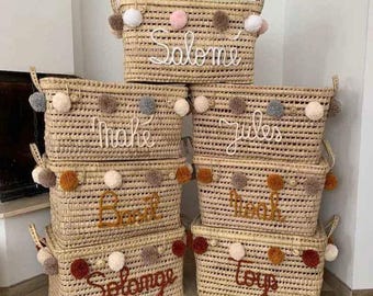 Personalized Wicker Toy Chest – Handcrafted Palm Leaf Trunk