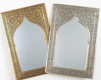 Handmade Moroccan Brass Wall Mirror – Mosque Arch Design Home Decor
