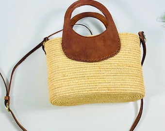 Handgefertigte Raffia Tote – Marokkanische Handtasche aus Stroh für den Strand oder den Strand