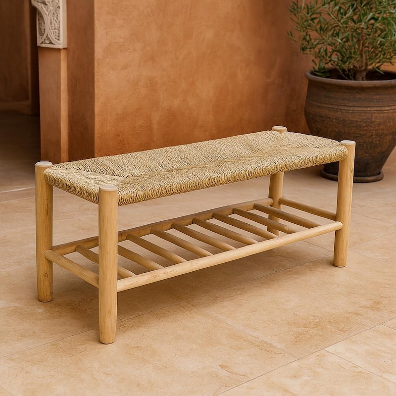 Rattan Bench End of Bed - Etsy