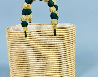 Handwoven Raffia Tote Bag • Moroccan Straw Market Bag