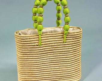 Handgefertigte Raffia Tote – Marokkanische Handtasche aus Stroh für den Strand oder den Strand