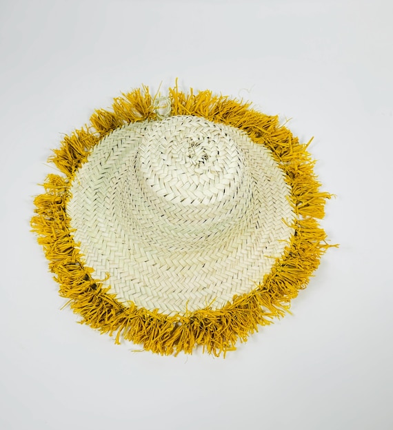 Handmade Moroccan Straw Hat – Authentic Berber Boho Wall  display picture 1