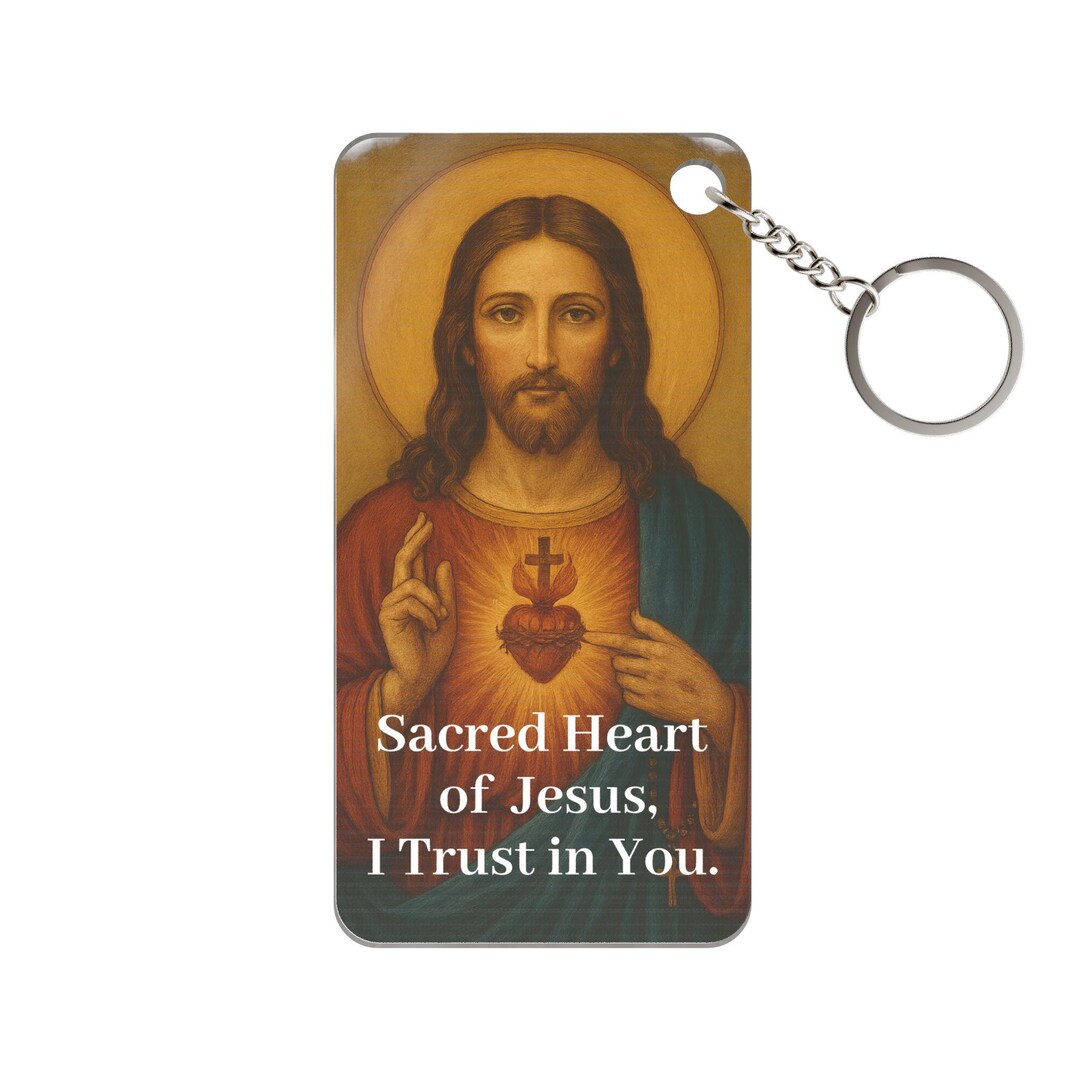 Sacred Key Chain Sacred Heart of Jesus Keychain Charm - Etsy
