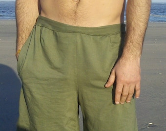 Surya Leela Herren Hanf/Bio-Baumwolle Kordelzug Shorts mit Taschen