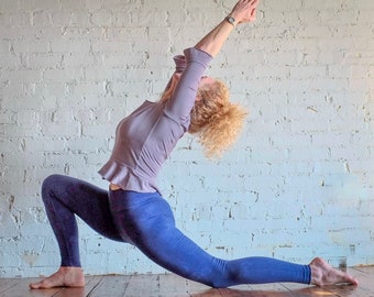 Hemp Organic Cotton Leggings - Eco-friendly Yoga Leggings, Sustainable Natural Fiber Clothing, Handmade, Garment-dyed