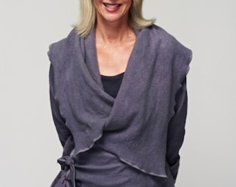 Bodhi Wrap Hemp Jacket - hemp, organic cotton jersey/fleece