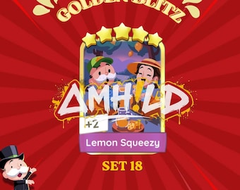 Golden Blitz 5-Star Monopoly GO Sticker/Card