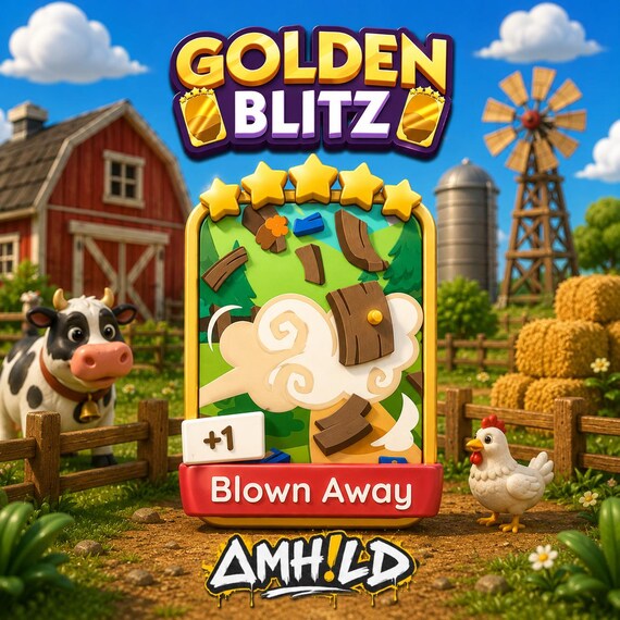 Golden Blitz – Blown Away Monopoly GO Sticker/Card