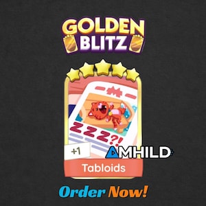 Golden Blitz – Tabloids 5-Star Monopoly GO Sticker