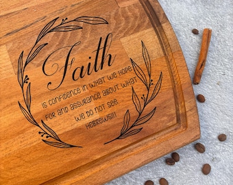 Bible Verse Engraved Wood Cutting Board, Personalized Wedding Gift