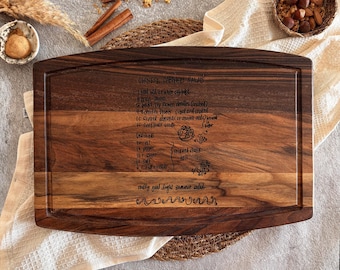 Engraved Recipe Cutting Board: Grandma's Handwriting Keepsake